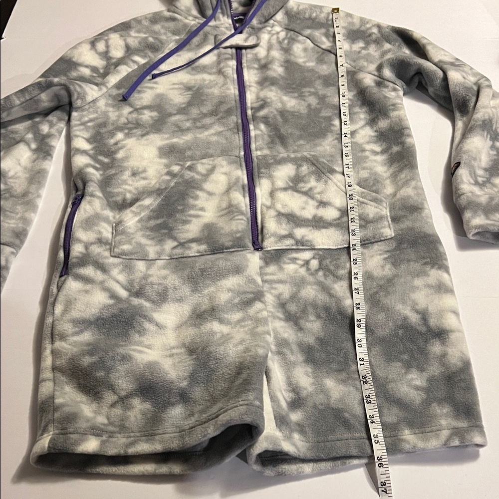 Chubbies Men’s Grey Purple Dazed and Amused The Chubbsie Fleece Romper Sz S EUC - Picture 6 of 9